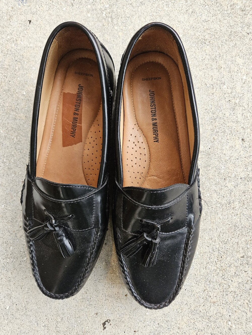 Johnston & Murphy NIB Hayes Tassel Loafers Black Leather Men's 10.5 M 15-1095 - Picture 2 of 9